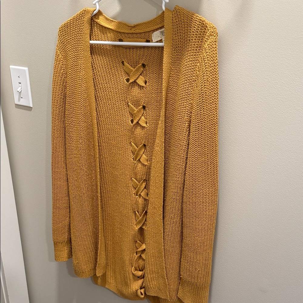 Elegant Mustard Knit Cardigan